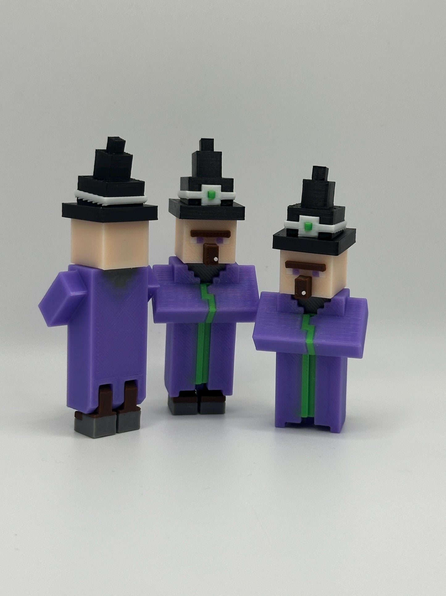 3D Printed Pixel Witch Figure: Sandbox Gamer Decor