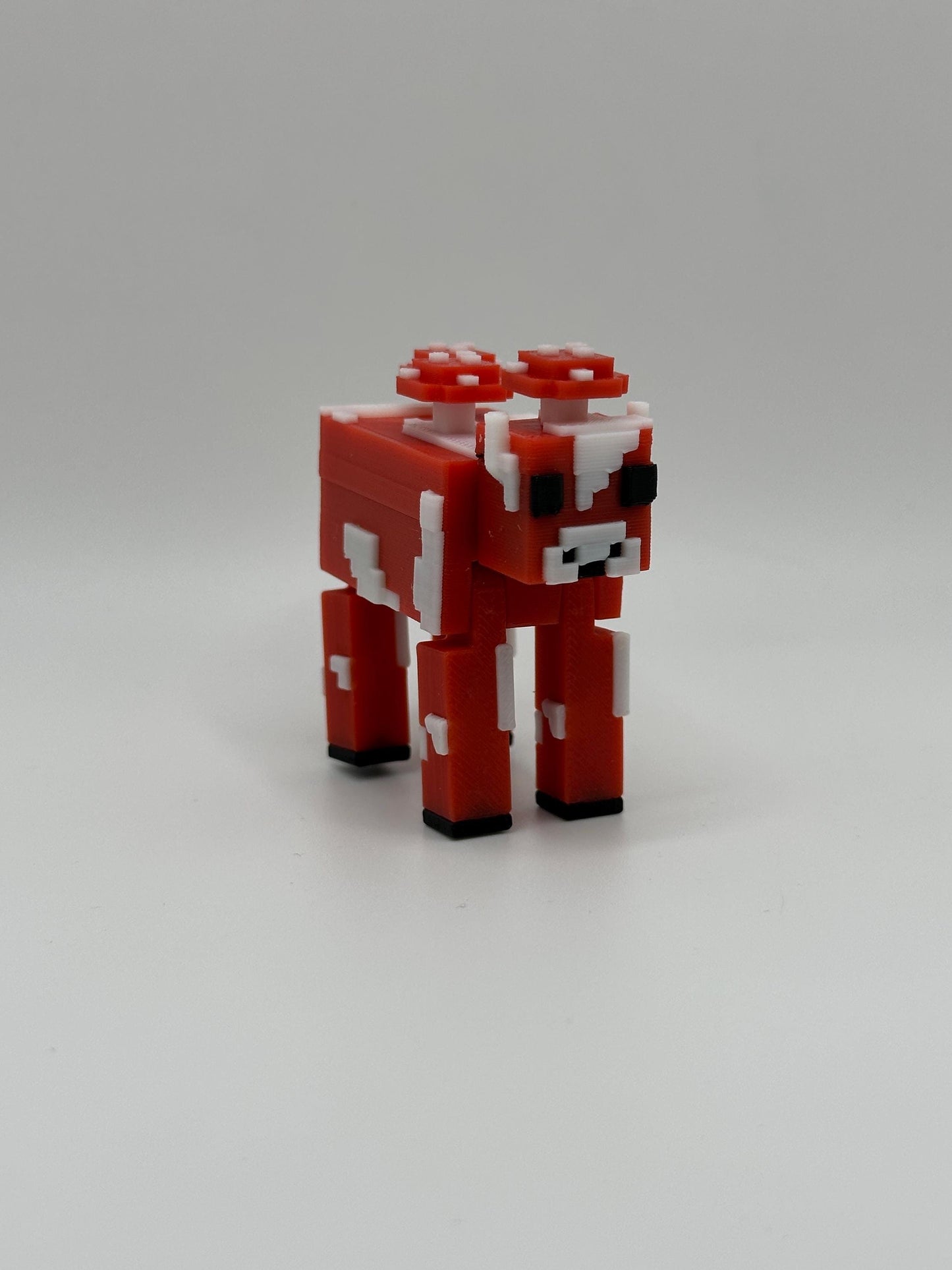 Mushroom Cow | 3D Printed Articulated Bovine Figure | Pixelated Cow | Collector's Gift
