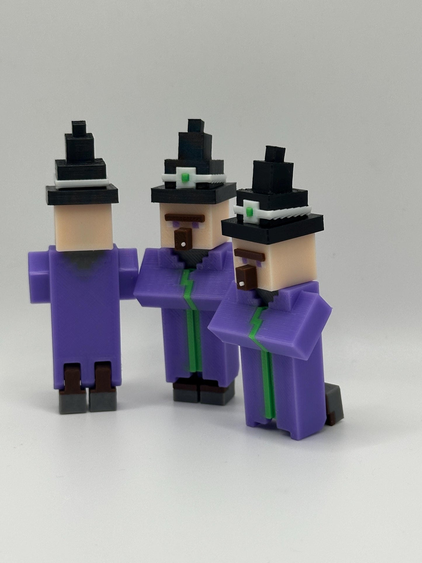 3D Printed Pixel Witch Figure: Sandbox Gamer Decor