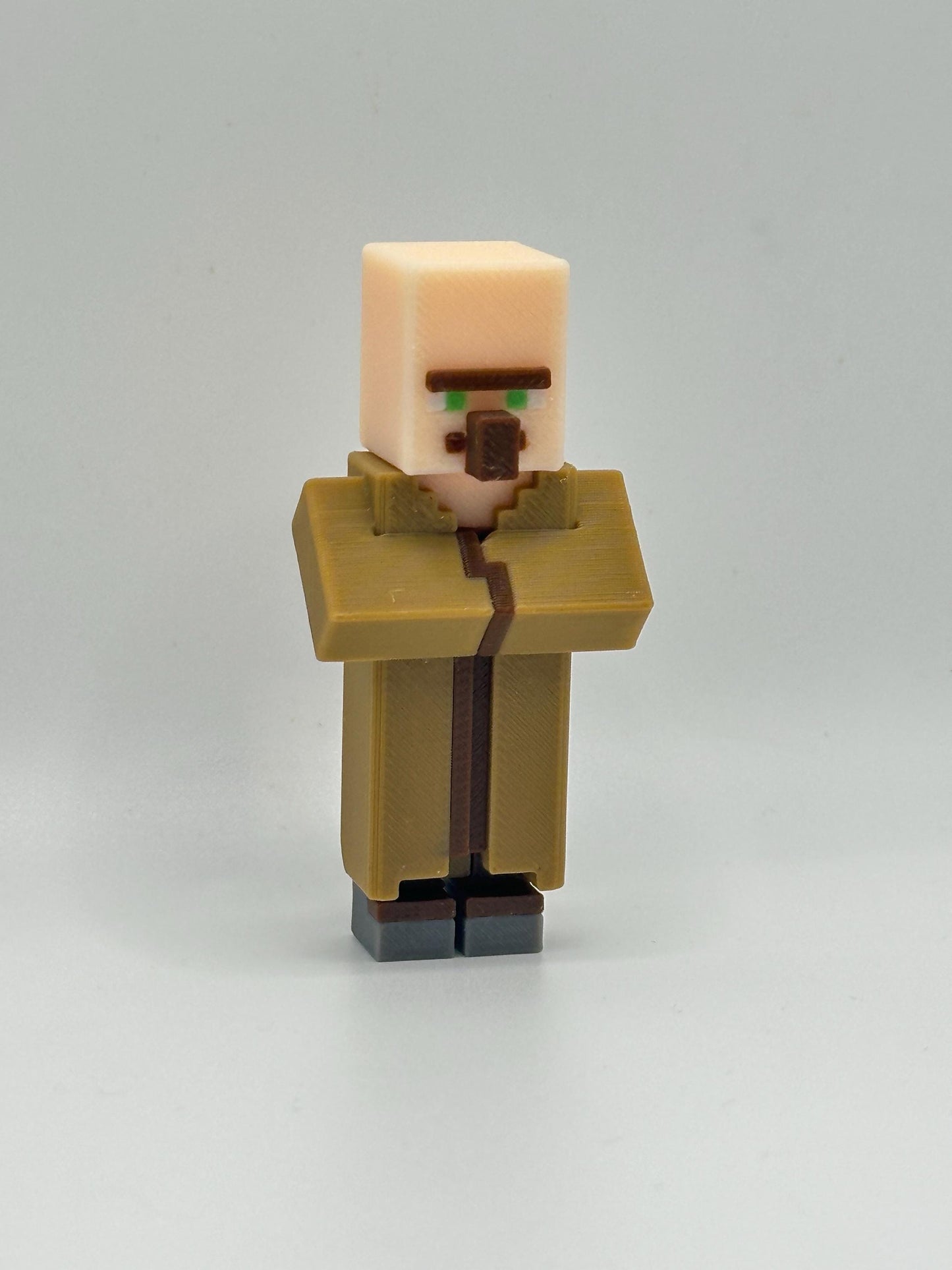 3D Printed Pixel Villager Figure: Sandbox Desk Decor