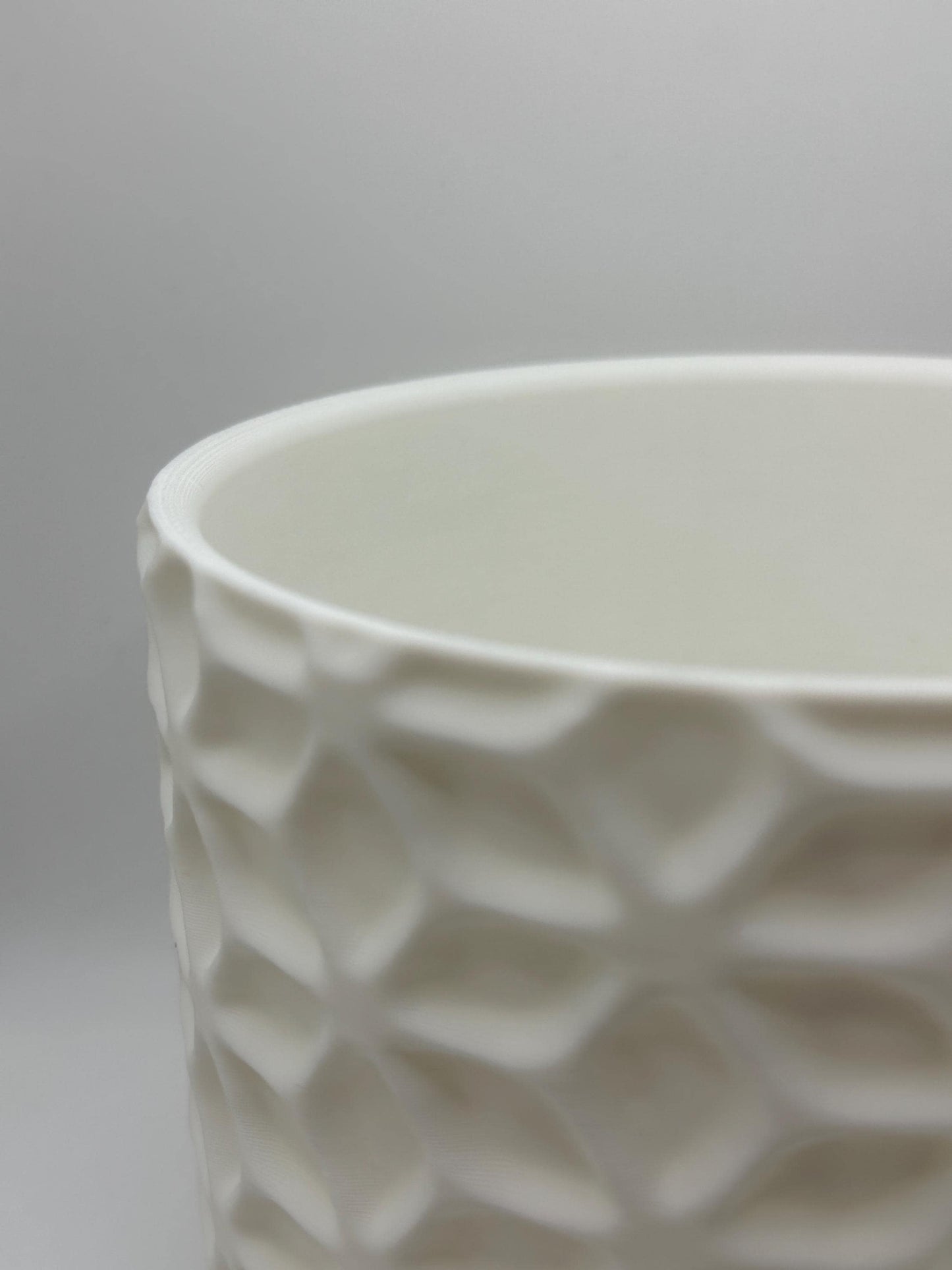 Modern Geometric Plant Pot: Textured Indoor Planter, Black or White
