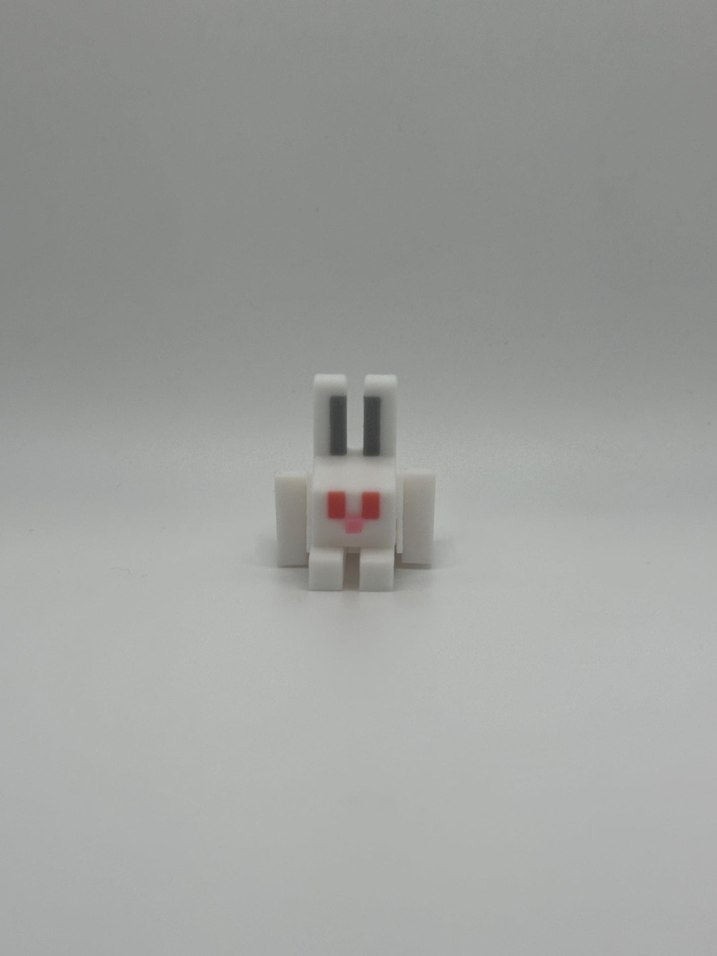 Articulated Pixel-Style Bunny | 3D Printed Pixel Rabbit Toy | Poseable Gamer Gift for Kids & Collectors