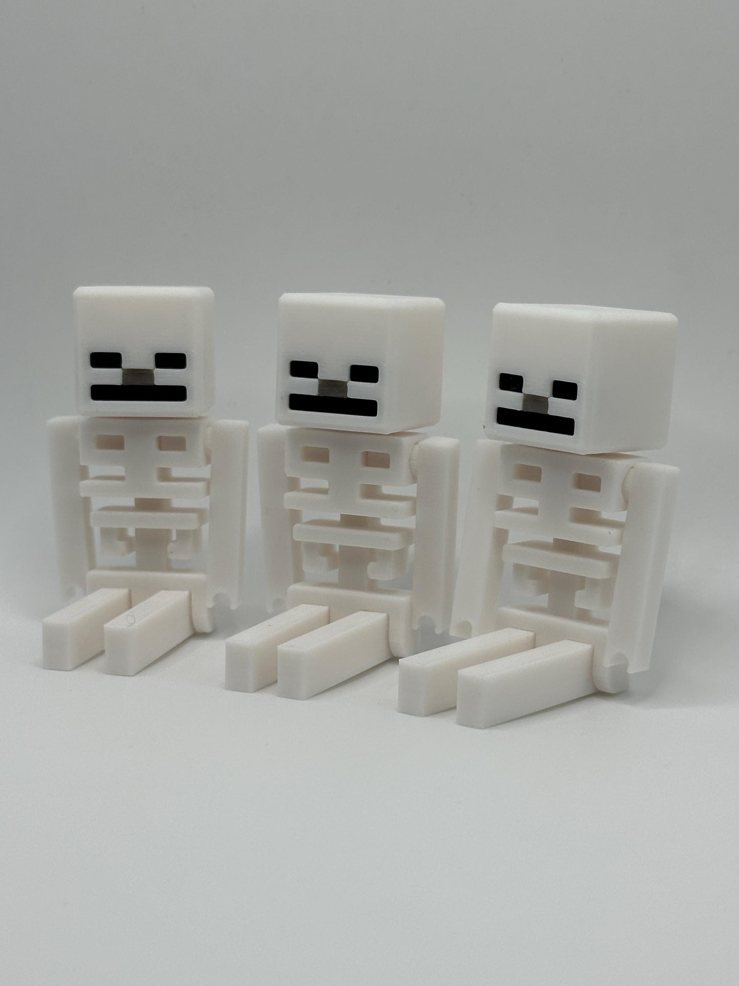 Articulated Skeleton | 3D Printed Poseable Mini Figure for Gamer Desk Toy & Pixel Style Decoration