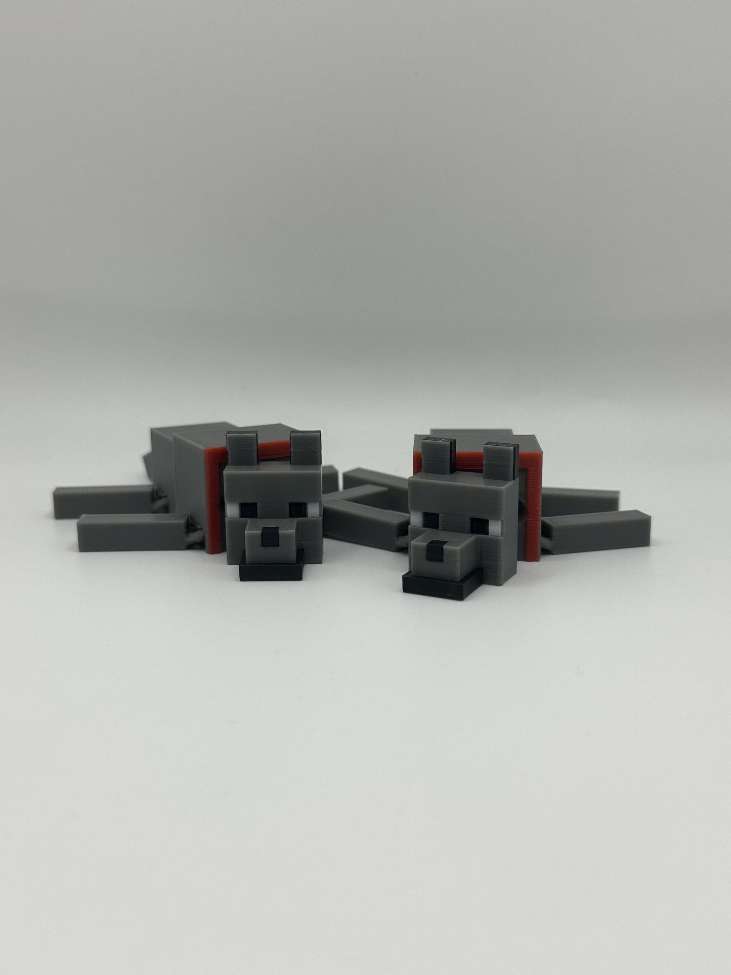 Wolf Figure | Articulated Dog Toy & Pixel Art Desk Decor | Unique Home/Office Accessory
