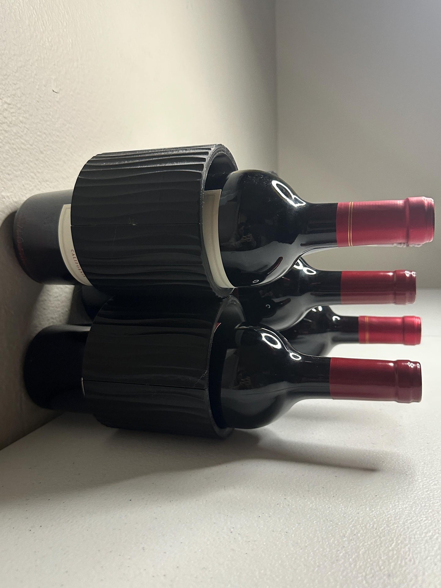 Modern 3D Printed Wine Rack: Stackable PLA Countertop Holder