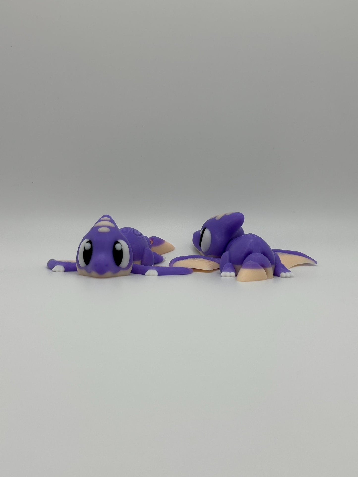 Articulated 3D Printed Pterodactyl Figurine: Purple Dino-Dragon Desk Toy