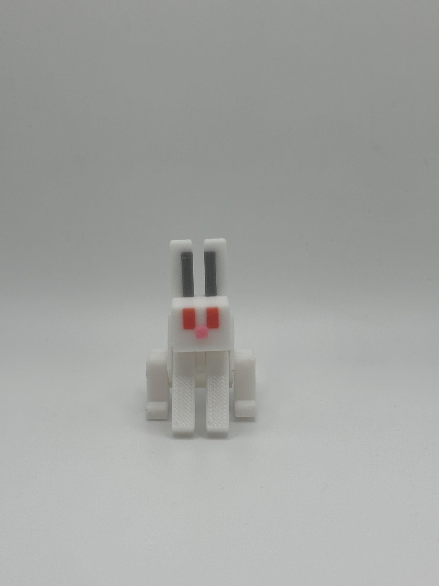 Articulated Pixel-Style Bunny | 3D Printed Pixel Rabbit Toy | Poseable Gamer Gift for Kids & Collectors