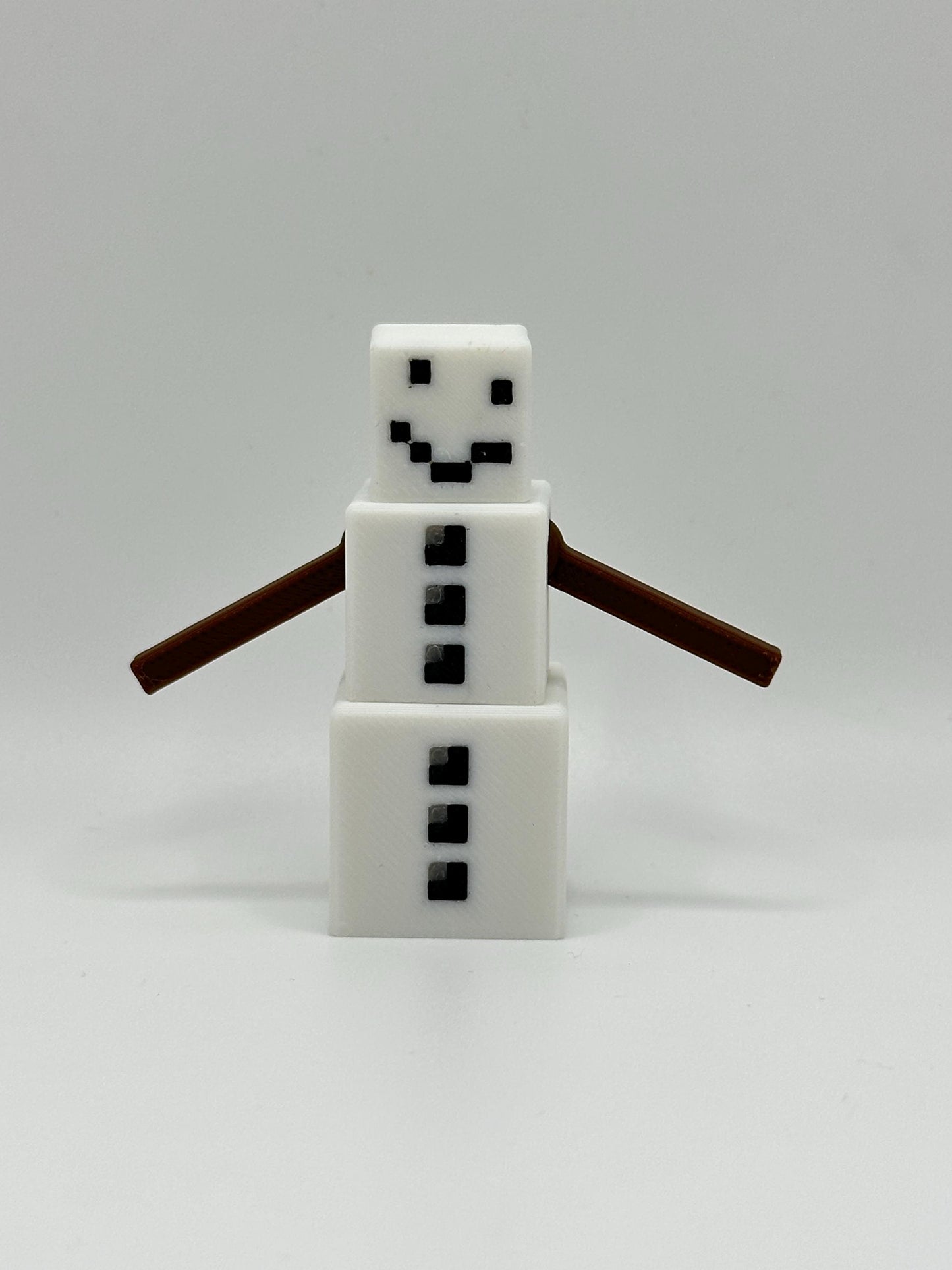 Snow Guardian with Removable Pumpkin Head – Pixel Style 3D Printed Figure