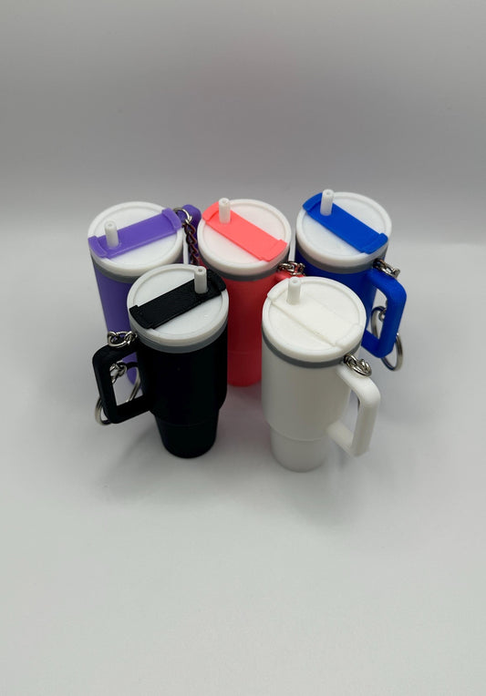 Stanley Cup Style Chapstick Holder Keychain with ChapStick