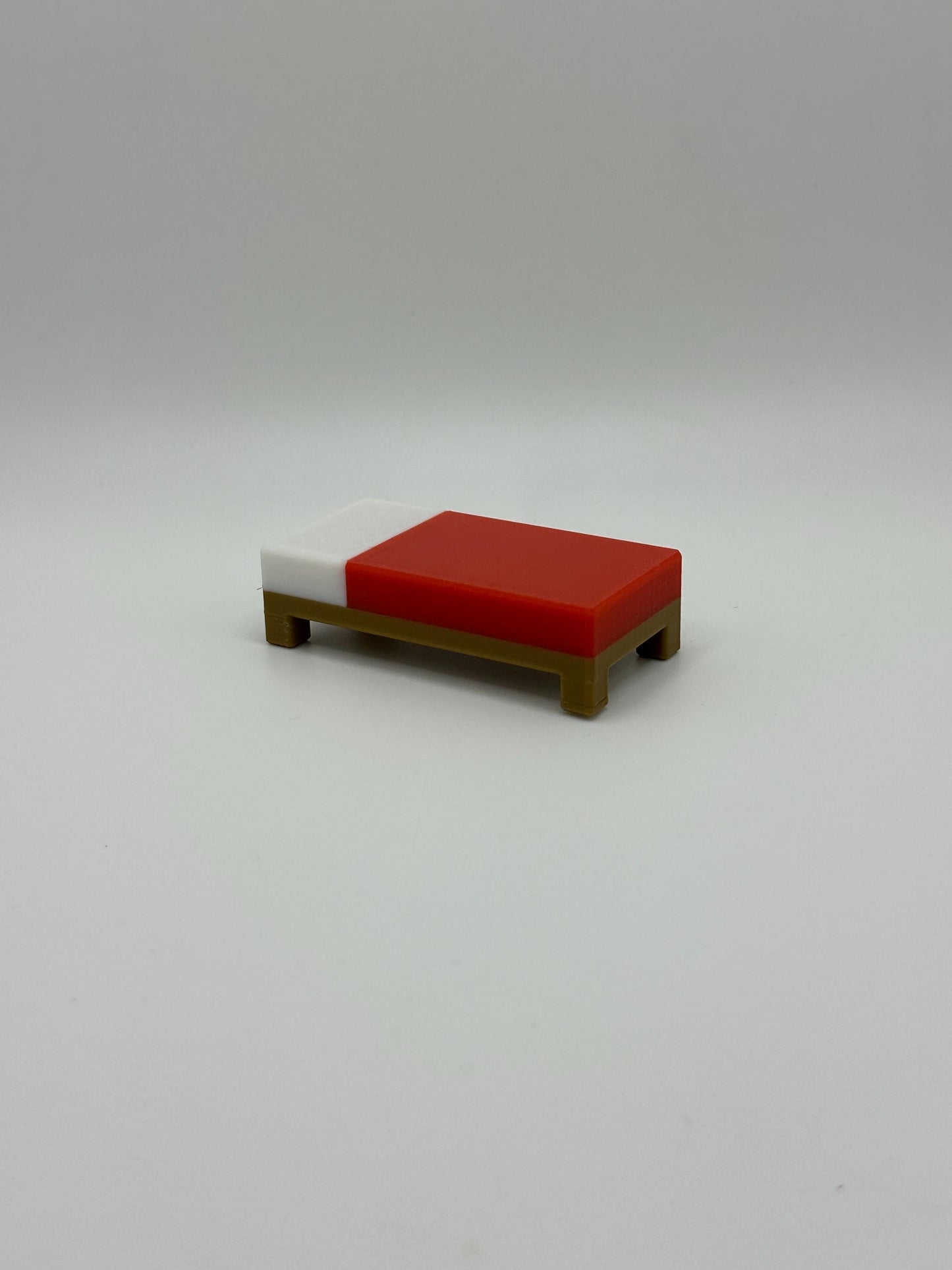 Sandbox Red Bed – 3D Printed Display Piece | Classic Pixel Style Block (Sold Individually)