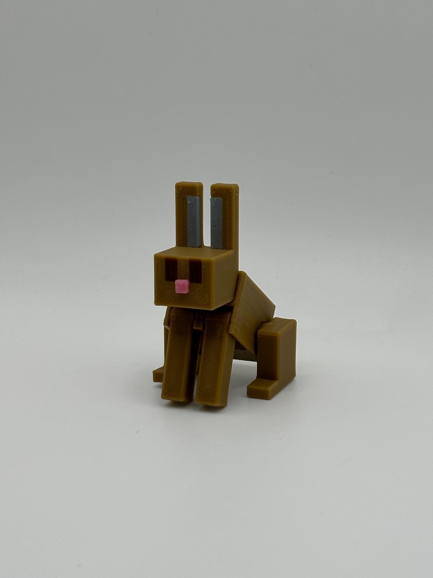 Articulated Pixel-Style Bunny | 3D Printed Pixel Rabbit Toy | Poseable Gamer Gift for Kids & Collectors