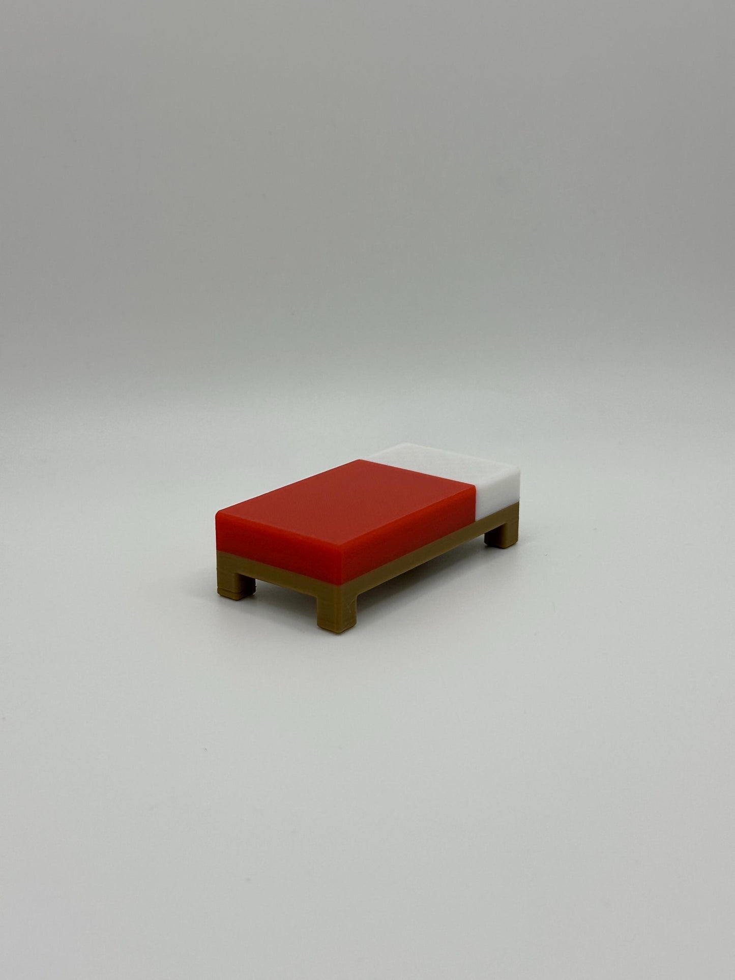 Sandbox Red Bed – 3D Printed Display Piece | Classic Pixel Style Block (Sold Individually)