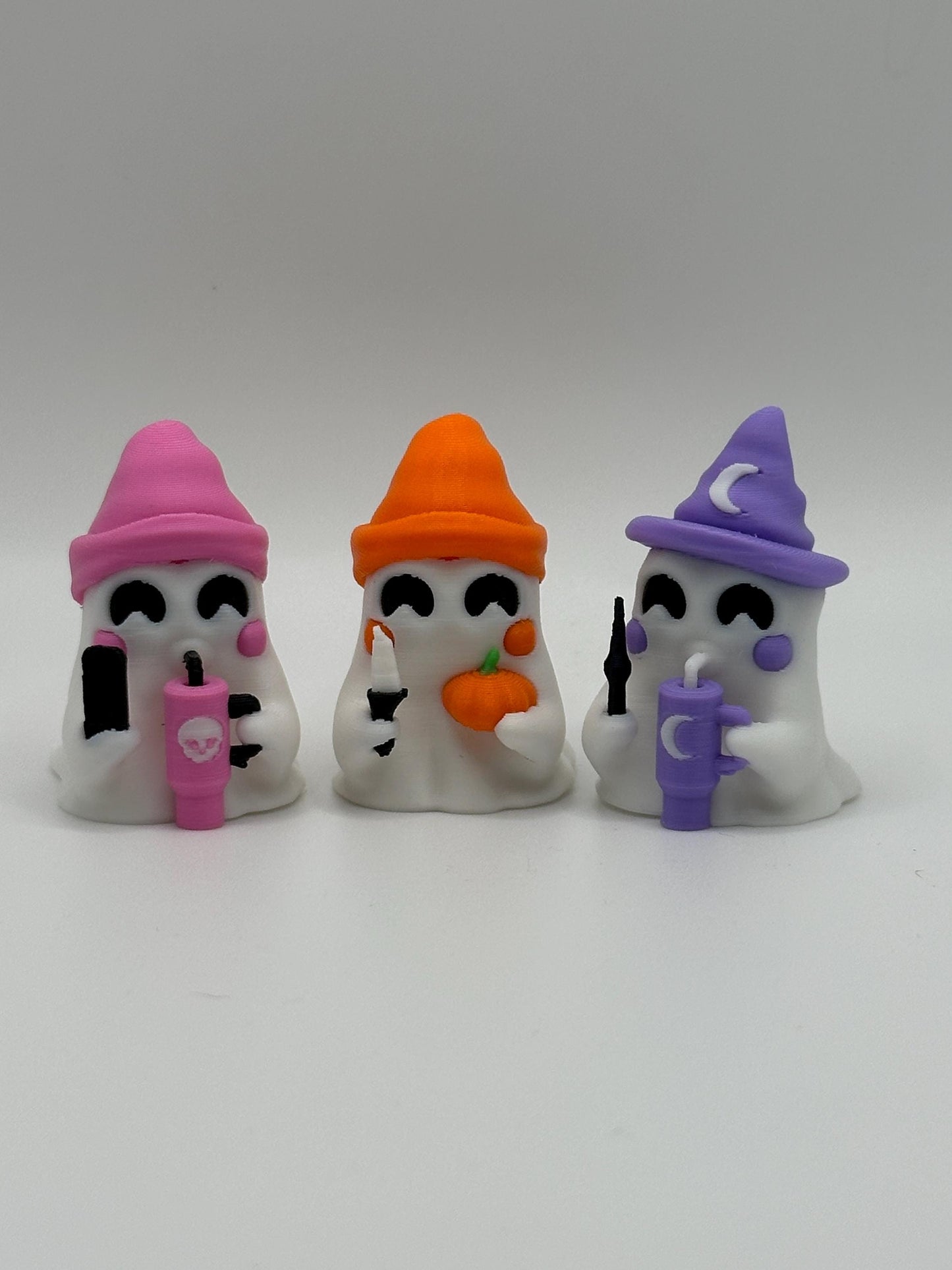 Mini Halloween Ghost Figurines: 3D Printed Desk Decor