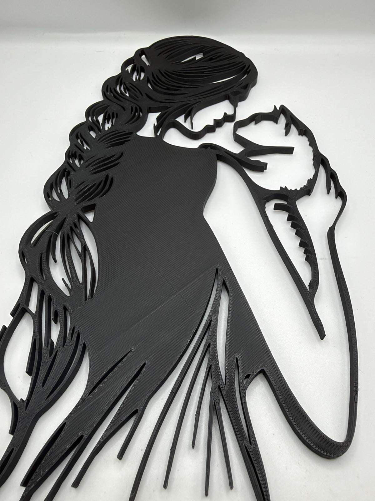 Girl & Cat Wall Art | Minimalist Woman and Cat Silhouette | Cat Lover Decor | 3D Printed Wall Hanging | Modern Line Art | Gift for Cat Mom