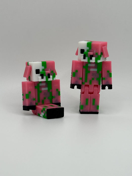 Articulated Sandbox inspired Zombie Pigman Figure – 3D Printed Movable Collectible & Gamer Gift