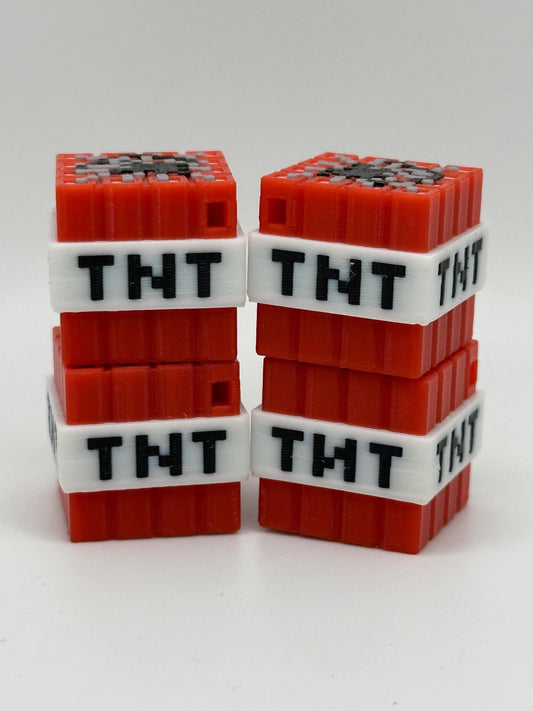 Sandbox-Inspired TNT Block Keychain | 3D Printed Pixelated TNT Cube | Pixel Style Gamer Gift