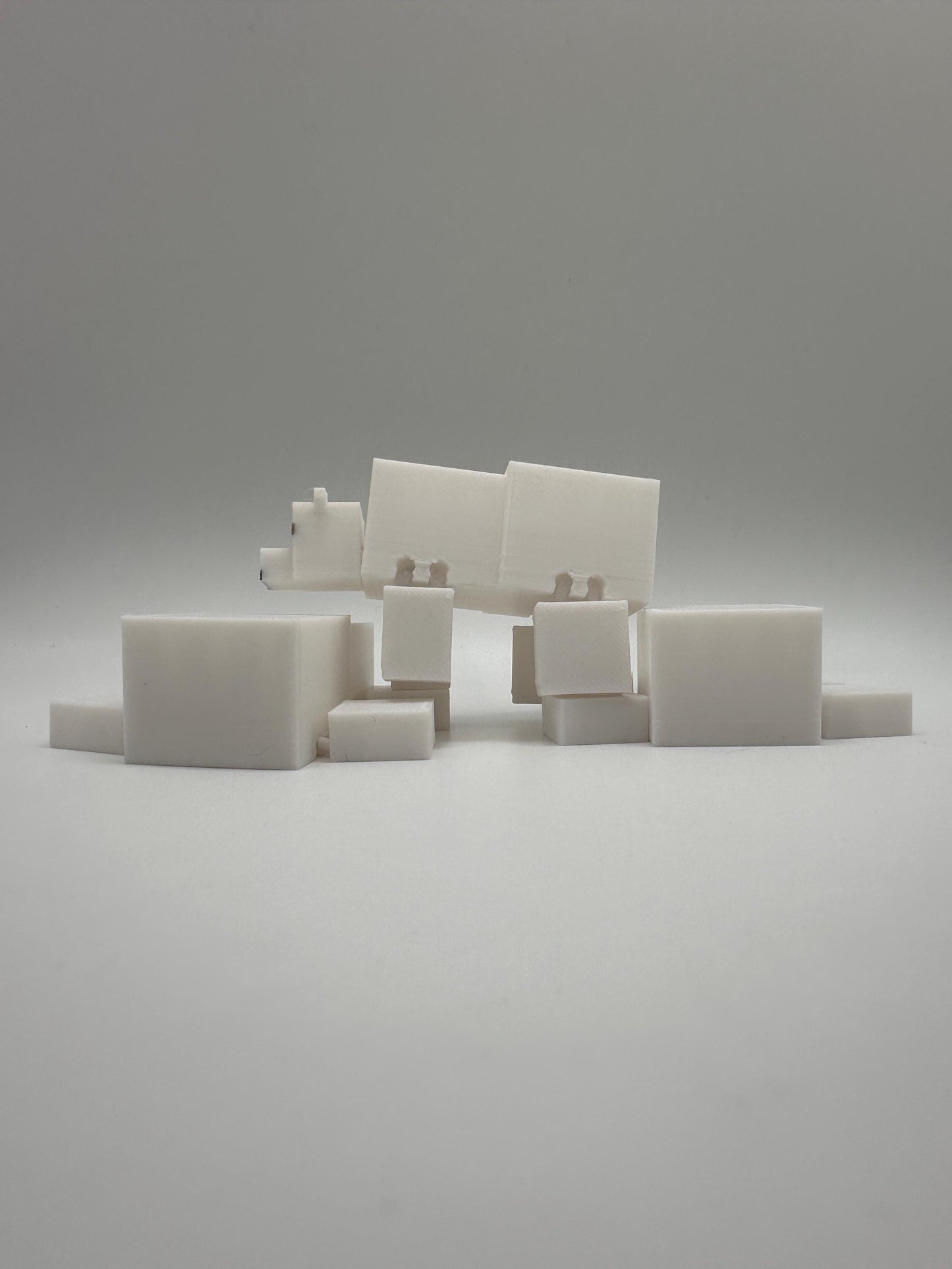 Polar Bear Figurine – Articulated Sandbox Style – Art Toy, Shelf Decor, Fidget Companion