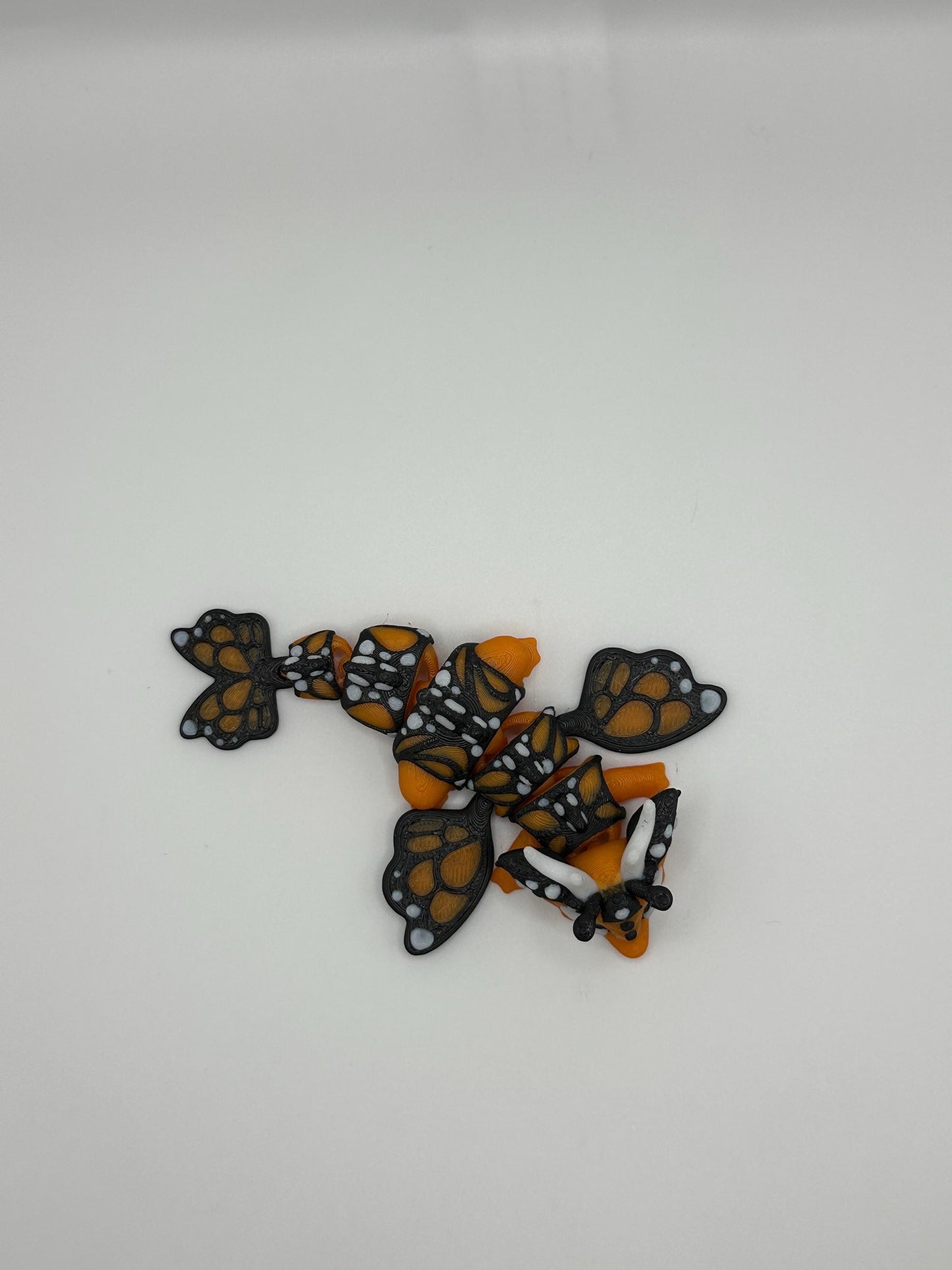 Monarch Butterfly Flexi Dragon with Egg: 3D Printed Fidget Toy