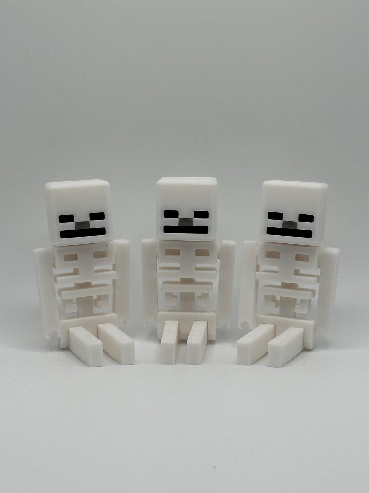 Articulated Skeleton | 3D Printed Poseable Mini Figure for Gamer Desk Toy & Pixel Style Decoration