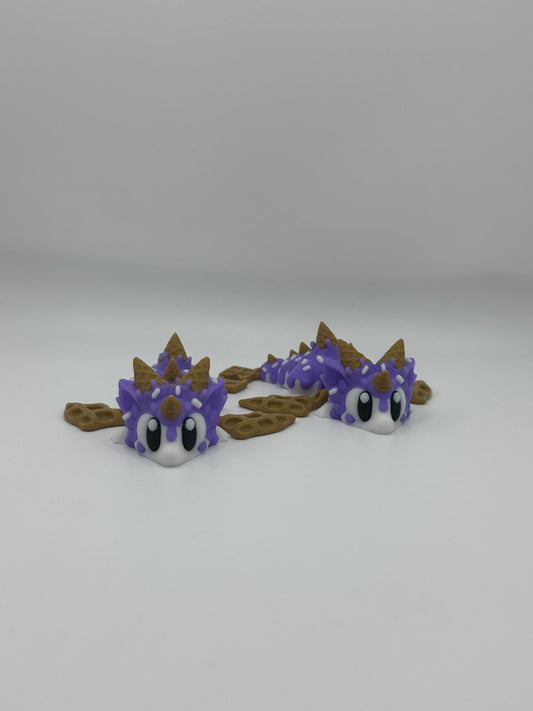 Sugar Rush Dragon Figurine: Articulated 3D Printed Fidget Toy