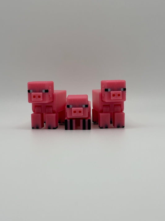 Sandbox Articulated Pig | 3D Printed Pixel Style Animal | Gamer Gift