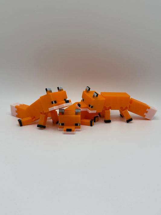Articulated Fox Figurine – Orange Fox – Gamer Gift, Fidget Toy, Desk Decor