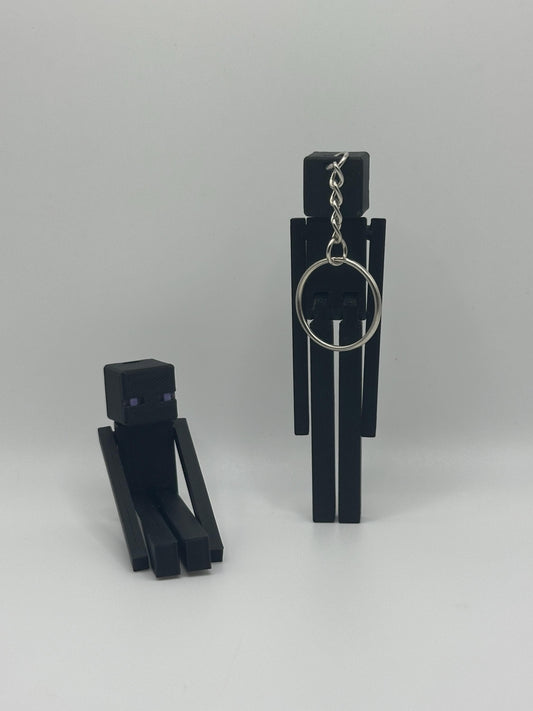 Articulated VoidMan Figure – 3D Printed Toy | Poseable pixel-Inspired Keychain Option