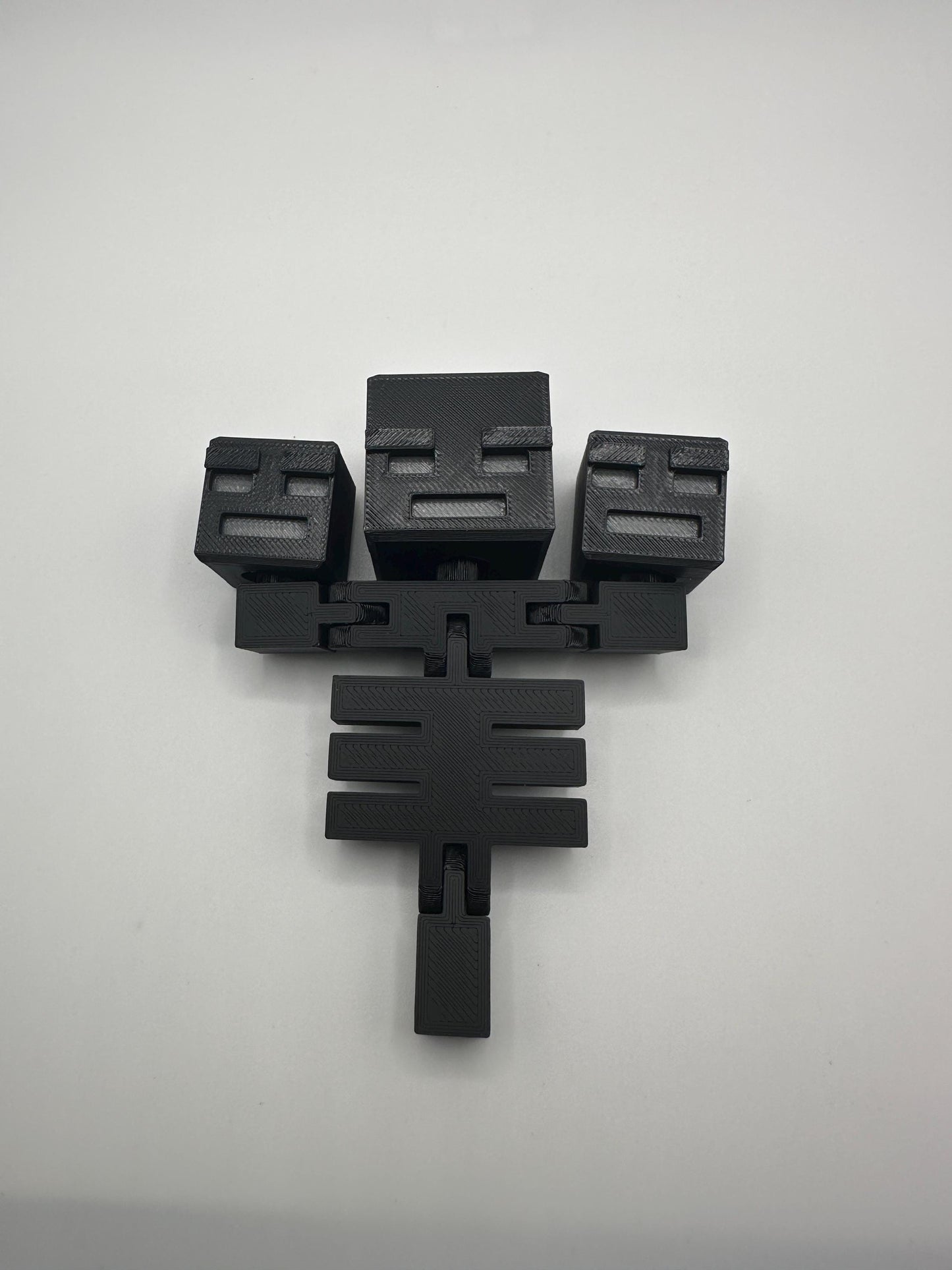Articulated Blocky Boss Trio Figure | 3D Printed Collectible with Movable Heads