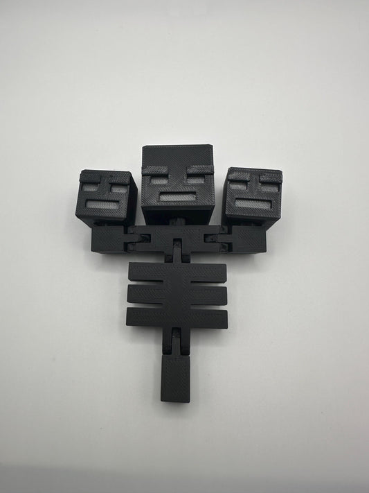 Articulated Blocky Boss Trio Figure | 3D Printed Collectible with Movable Heads