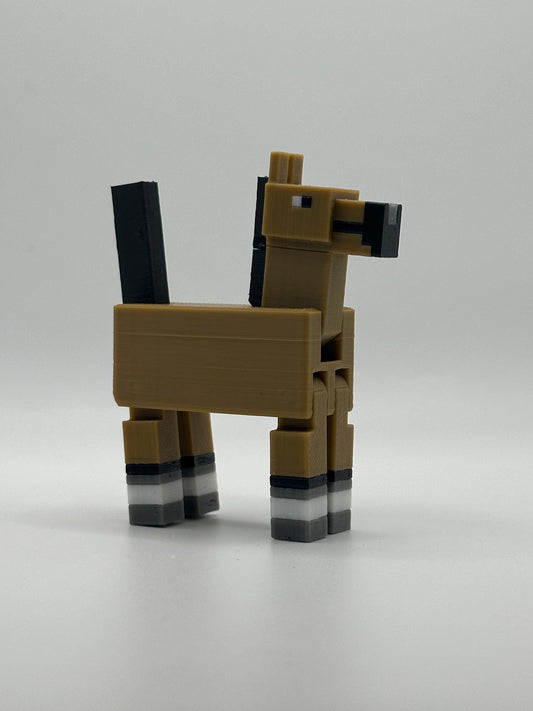 Sandbox Horse – Pixel Style 3D Printed Figure | Articulated Legs | Sold Individually
