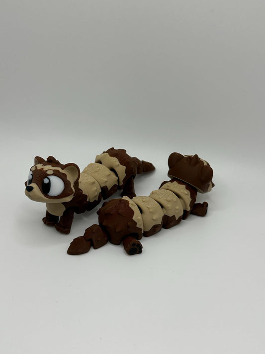 3D Printed Articulated Ferret Figure: Posable Desk Toy
