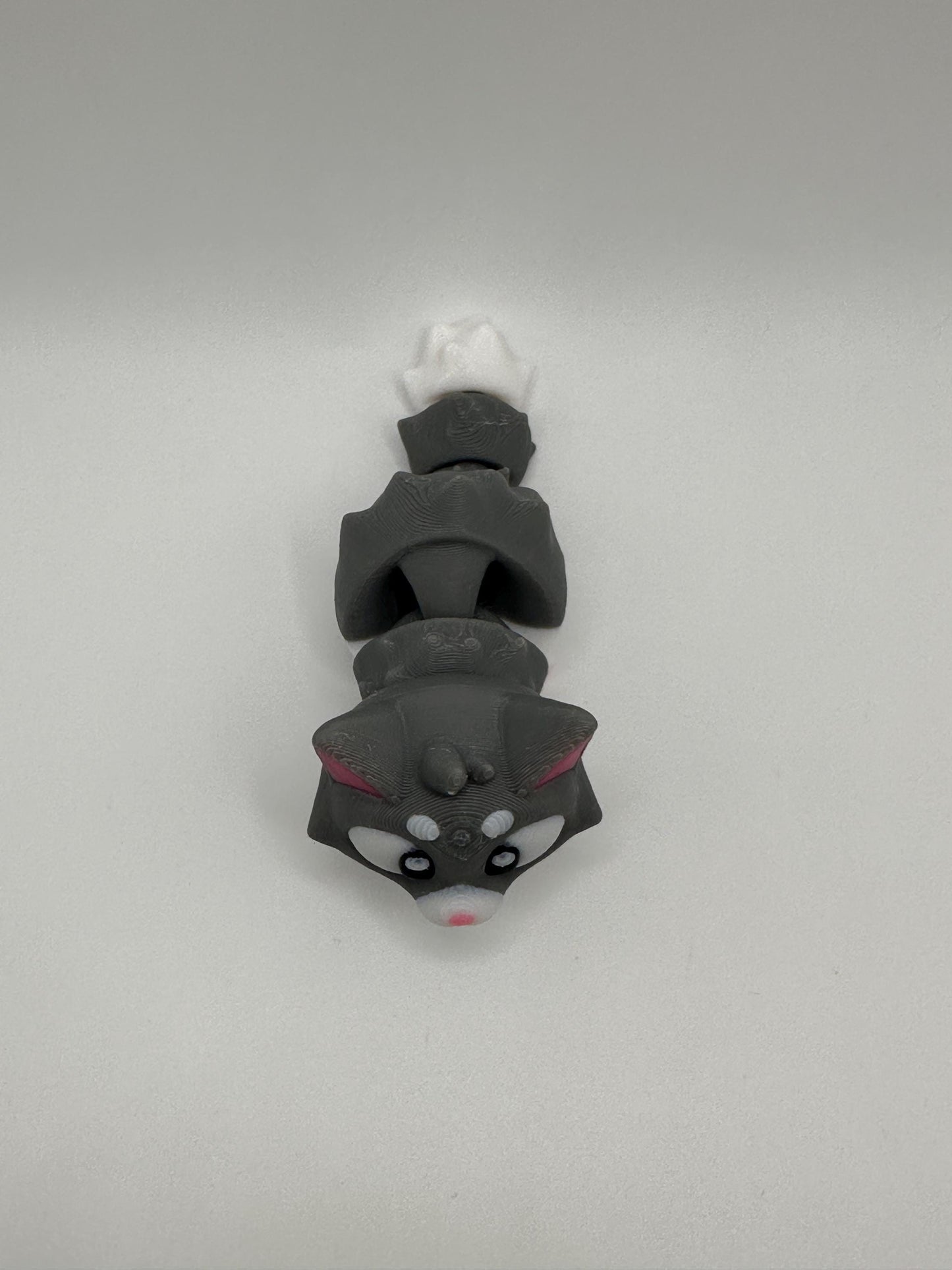 3D Printed Articulated Cat Toy: Gray Kitty Fidget Figure