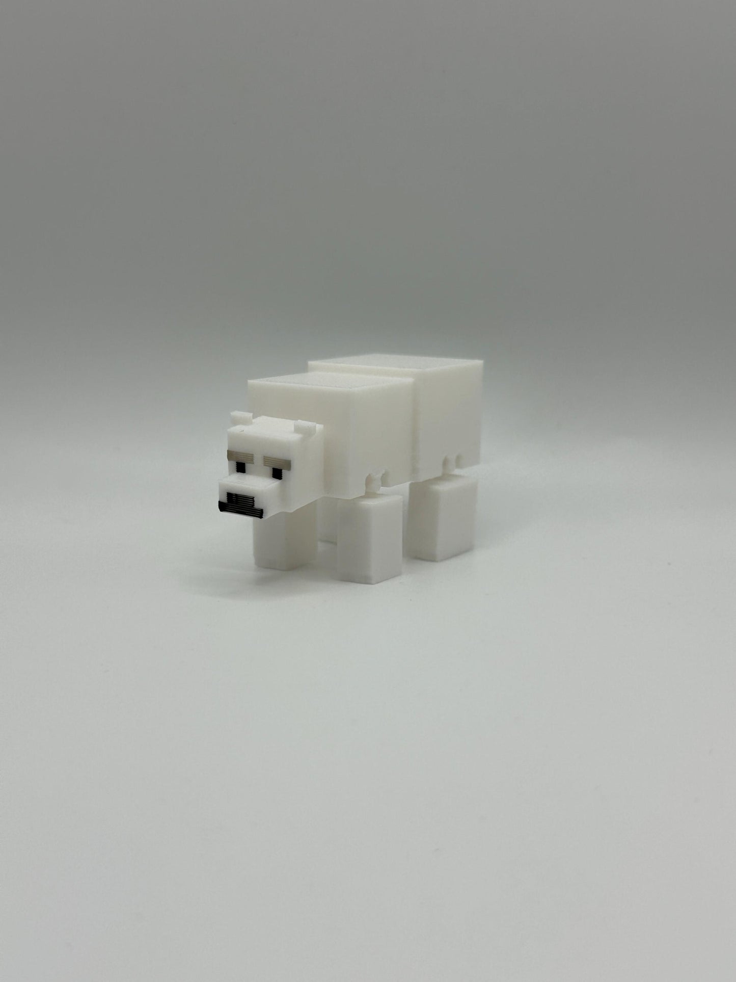 Polar Bear Figurine – Articulated Sandbox Style – Art Toy, Shelf Decor, Fidget Companion