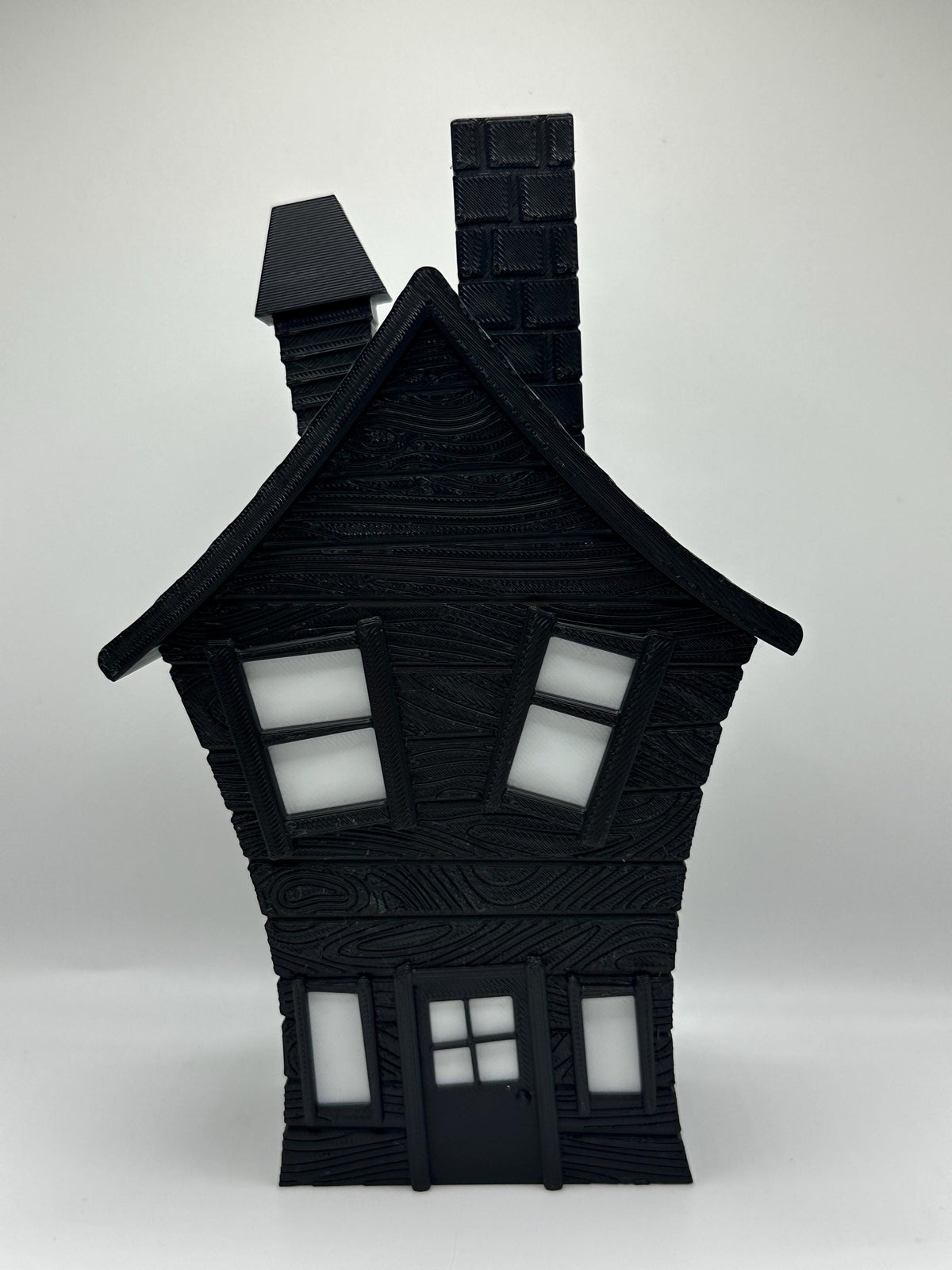 3D Printed Haunted House Tea Light Holder with LED Candle: Gothic Halloween Decor