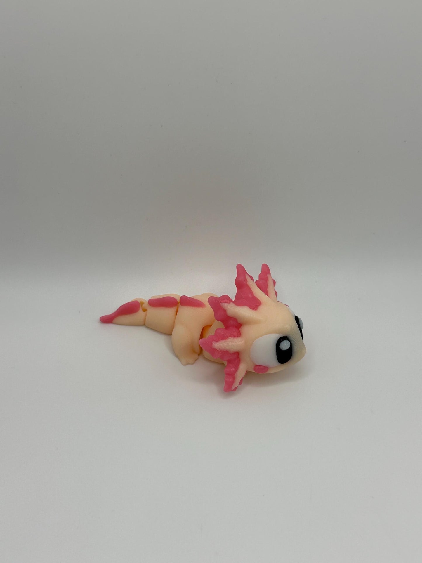Articulated 3D Printed Axolotl Figurine: Kawaii Desk Fidget Toy