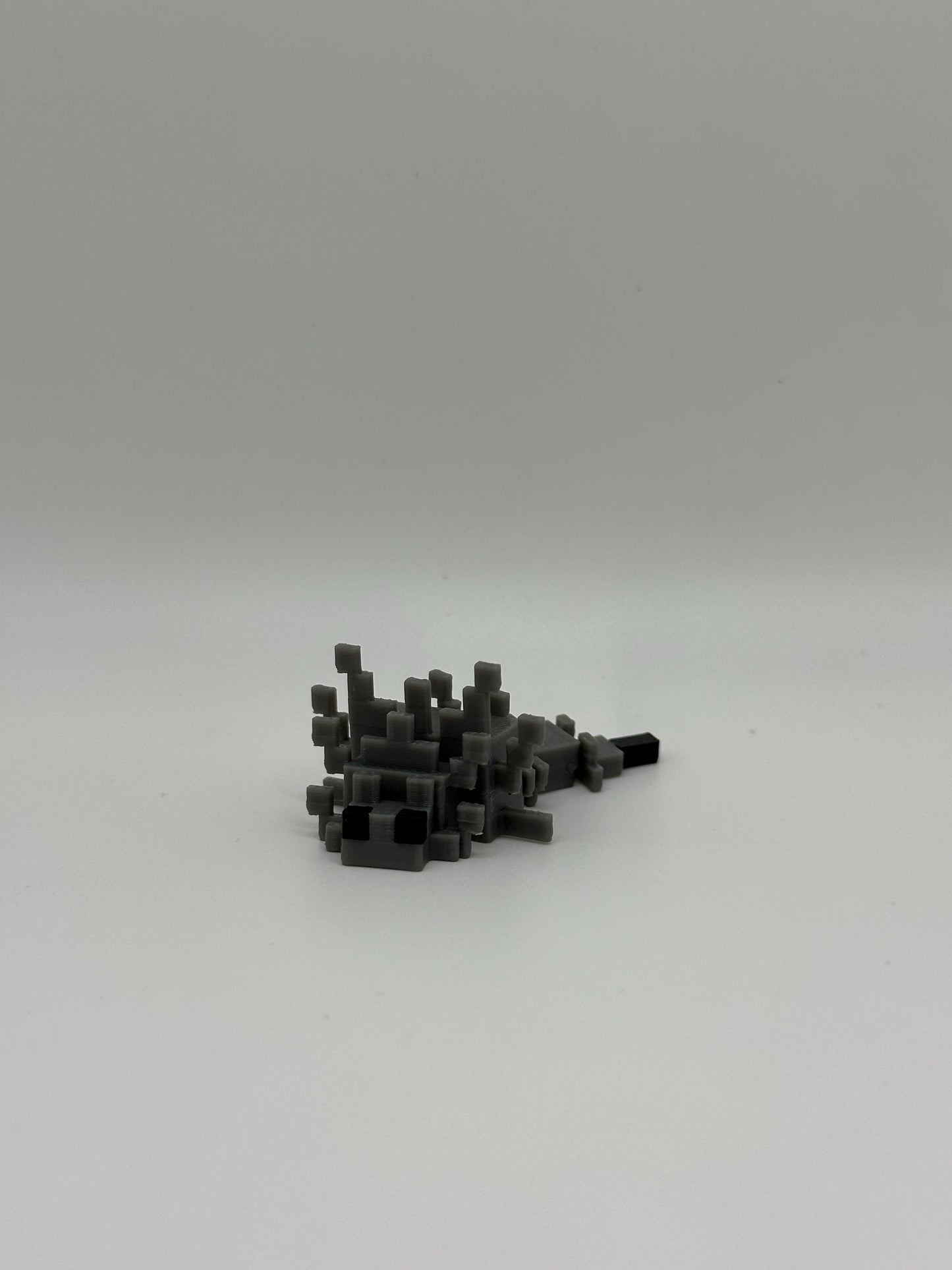 SilverDart | Articulated 3D Printed Pixel Monster | Gamer Desk Toy | Unique Collector's Item