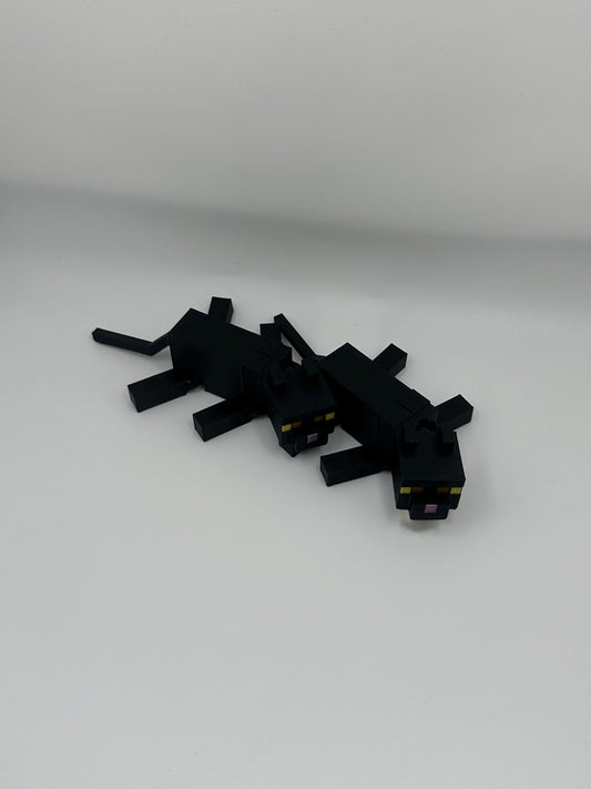 Black Cat | Articulated 3D Printed Pixel Cat Figurine | Cute Gamer Desk Toy for Fans & Collectors