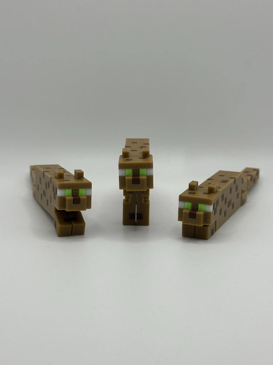 3D Printed Pixel Ocelot Figure: Sandbox Gamer Decor