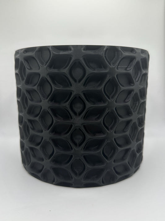 Modern Geometric Plant Pot: Textured Indoor Planter, Black or White
