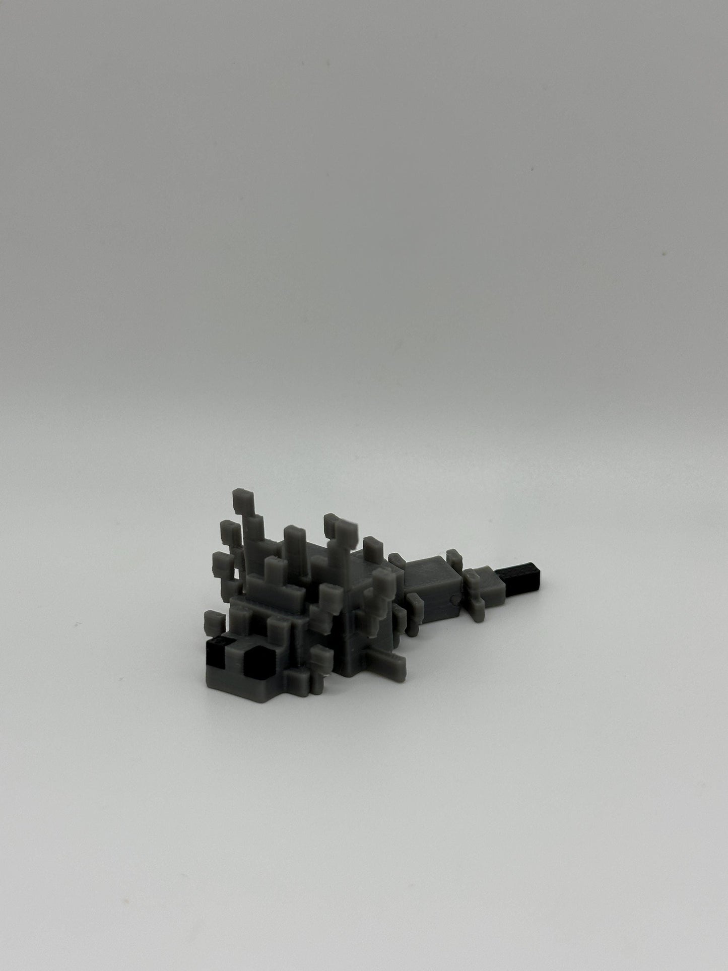 SilverDart | Articulated 3D Printed Pixel Monster | Gamer Desk Toy | Unique Collector's Item