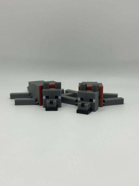 Wolf Figure | Articulated Dog Toy & Pixel Art Desk Decor | Unique Home/Office Accessory