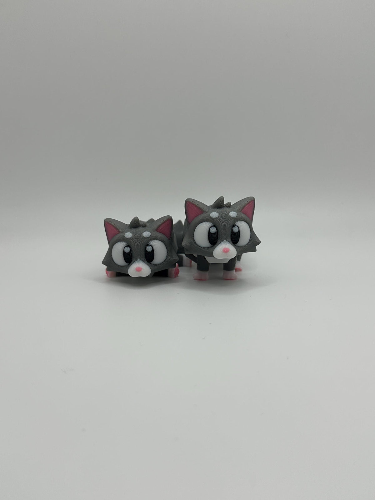 3D Printed Articulated Cat Toy: Gray Kitty Fidget Figure