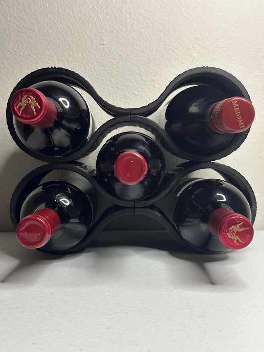 Modern 3D Printed Wine Rack: Stackable PLA Countertop Holder