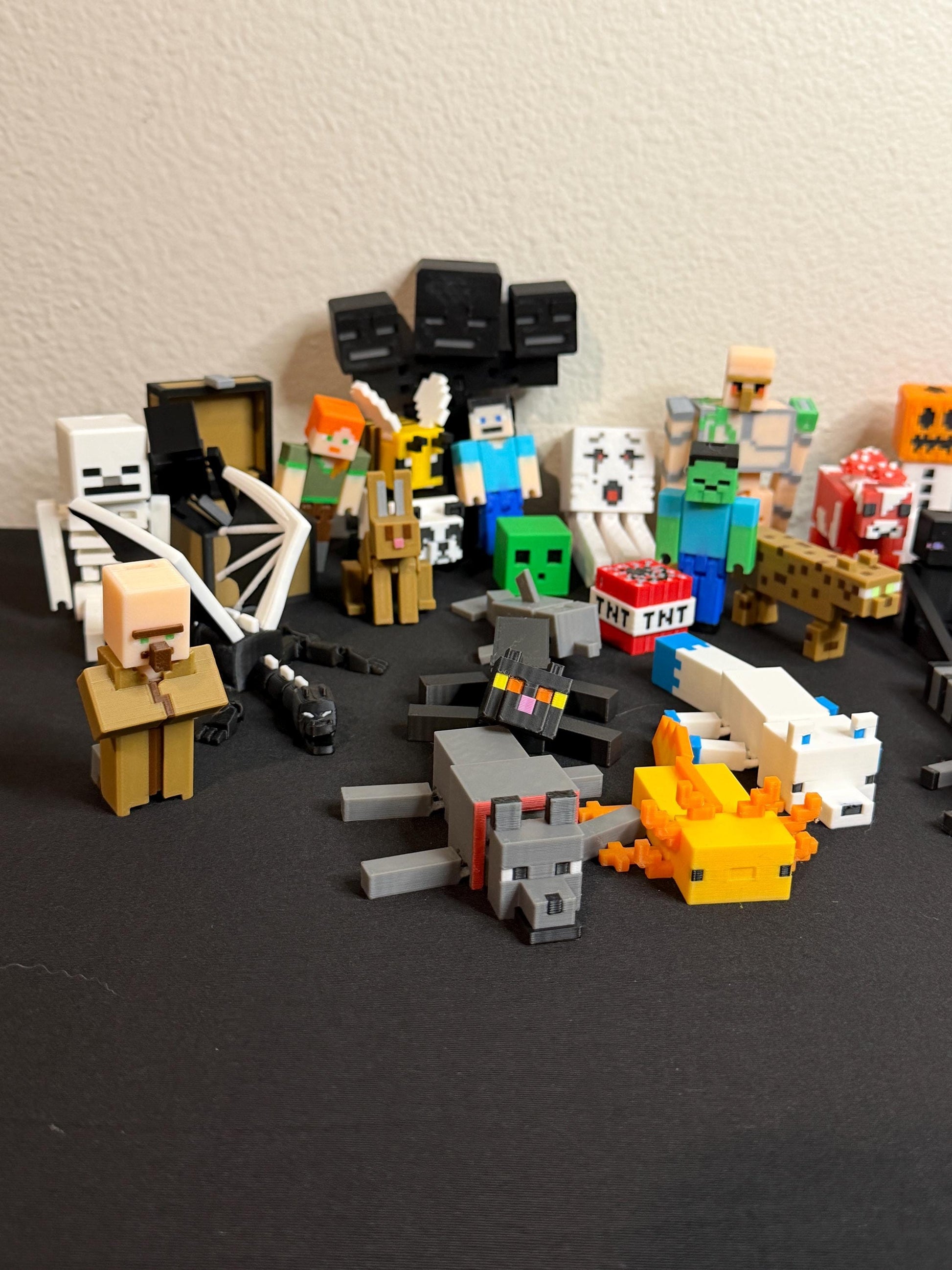 Pixel Figure Pack | 46 Collectible Block Characters & Creatures | Gamer Gift Set