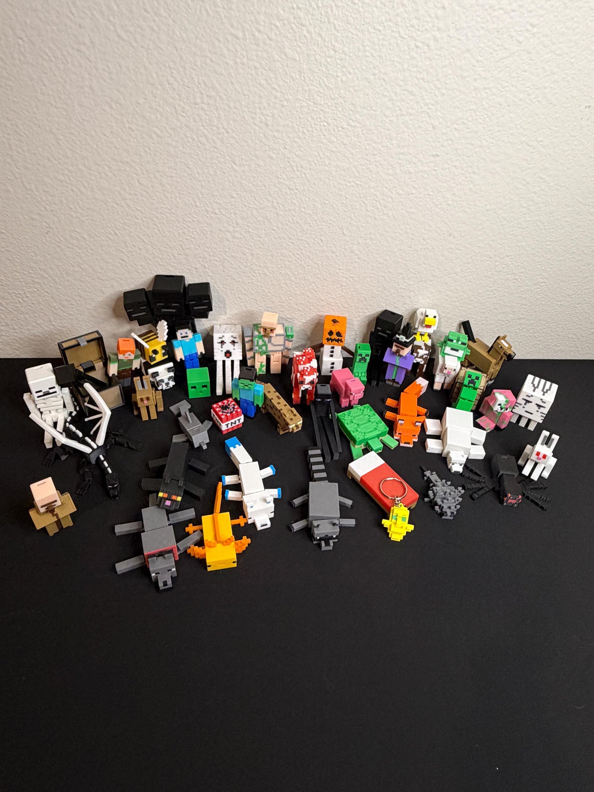 Pixel Figure Pack | 46 Collectible Block Characters & Creatures | Gamer Gift Set