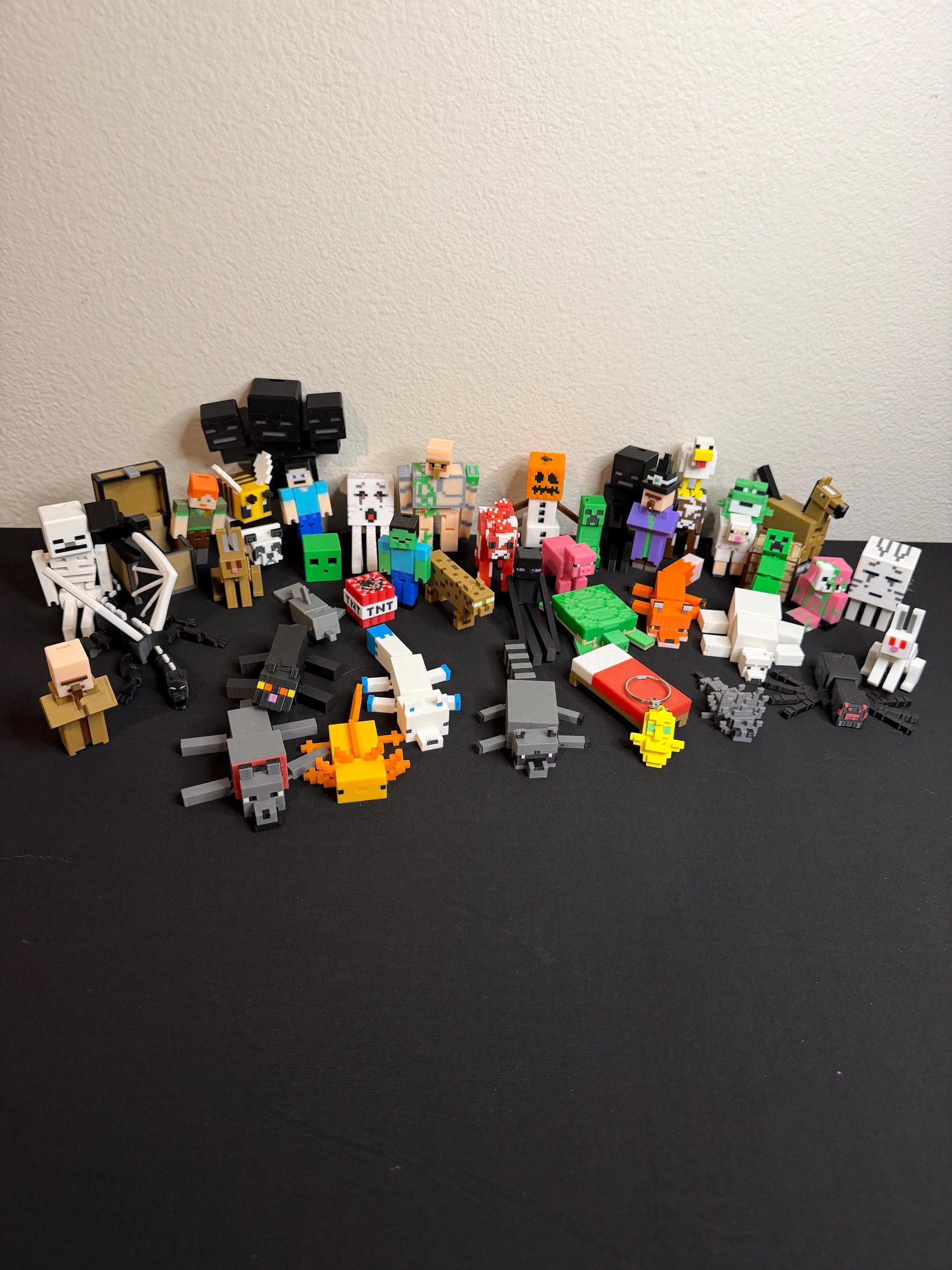 Pixel Figure Pack | 46 Collectible Block Characters & Creatures | Gamer Gift Set