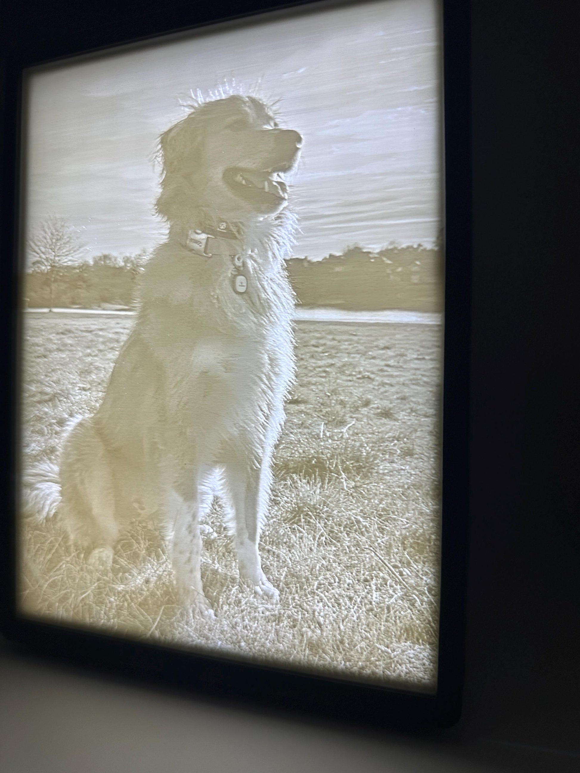 Custom 3D Photo Lithophane Lamp with Frame & Light – Personalized Lighted Picture, Pet Memorial Gift, Anniversary Gift, Photo Night light