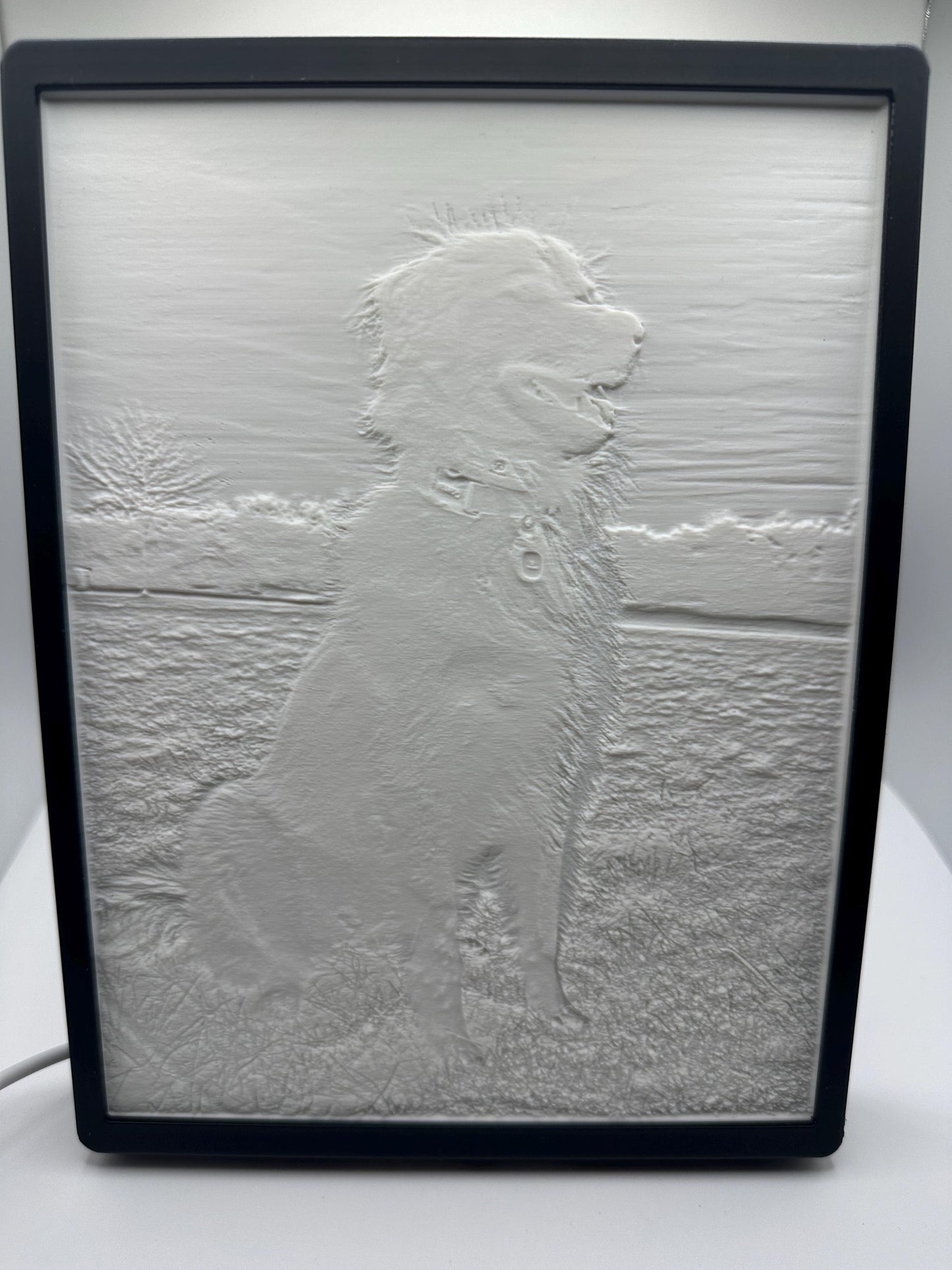 Custom 3D Photo Lithophane Lamp with Frame & Light – Personalized Lighted Picture, Pet Memorial Gift, Anniversary Gift, Photo Night light