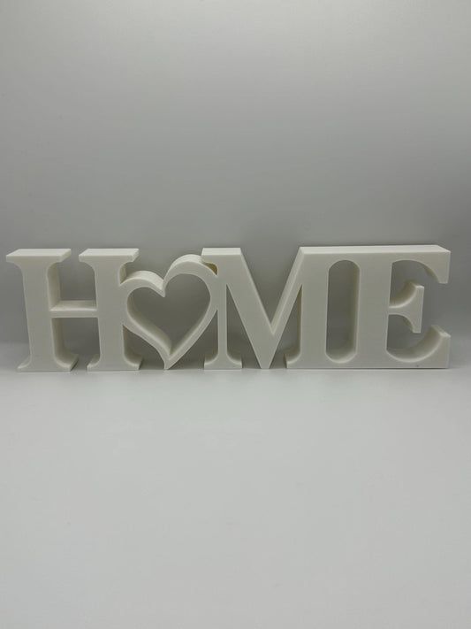 3D Printed “HOME” Shelf Decor with Heart – Modern Minimalist Home Sign, Desk or Shelf Decoration, Housewarming Gift, Home Office Decor