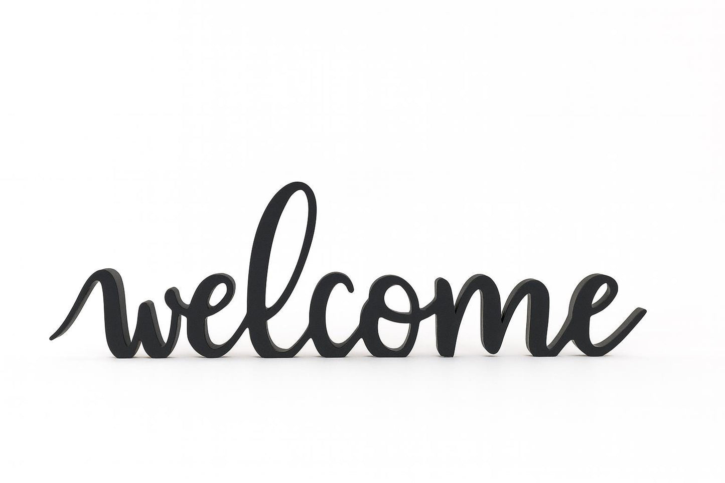3D Printed “Welcome” Sign – Modern Desk or Shelf Decor, Entryway Accent, Freestanding Welcome Word Sign, Housewarming Gift